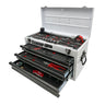 69-piece metric go kart tool kit with White 3-drawer hand carry tool box